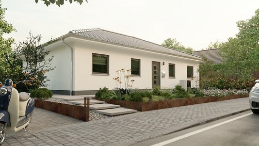 Bungalow 110 mit Schlafzimmer-Ankleide, großzügigem Bad und Nebeneingangstür